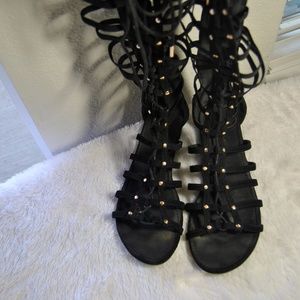 NEW WomeBlack Gladiator Sandals